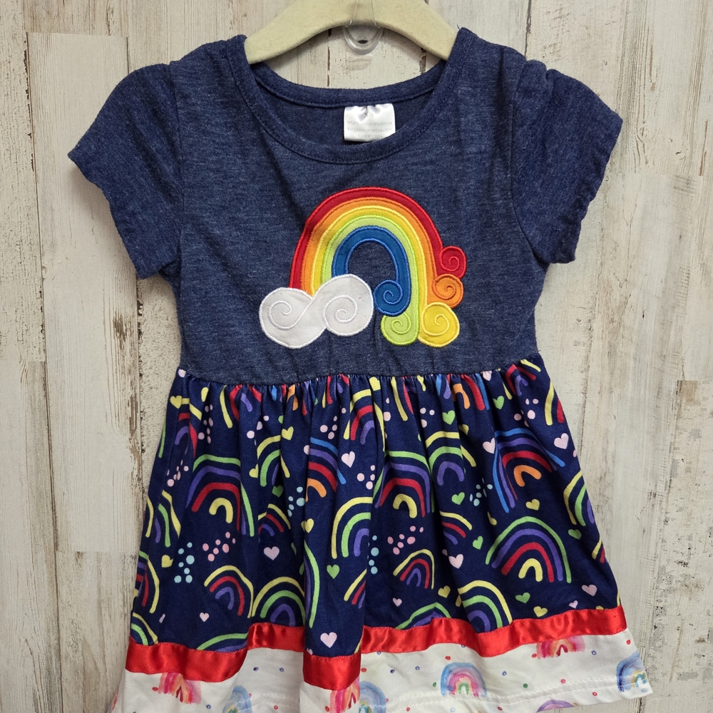 💝 Rainbow Patterned Kids Dress 18M